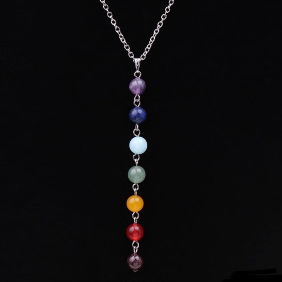 New rainbow color natural stone healing necklace - Picture 5 of 8